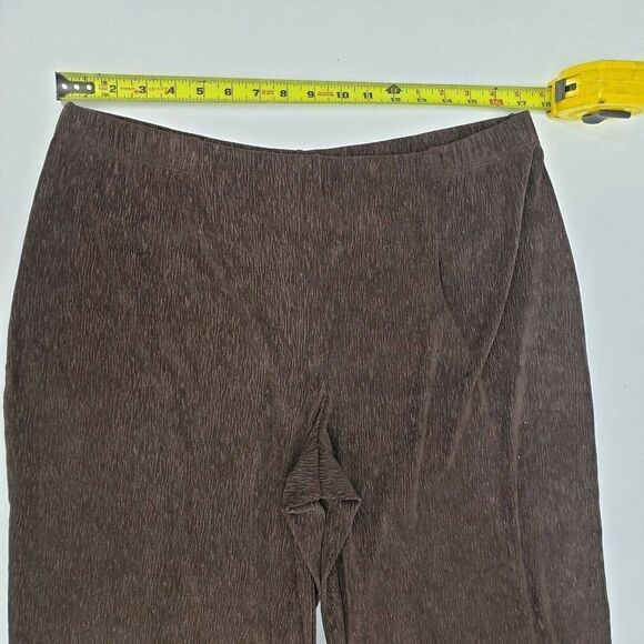 Coldwater Creek Crop Pants Slinky Crinkle Texture Travallure Brown 1X New - Picture 8 of 12
